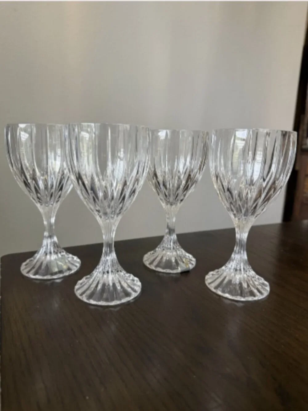 Mikasa Park Lane Crystal Wine Stem Glasses Vintage Set Of 4 NWT